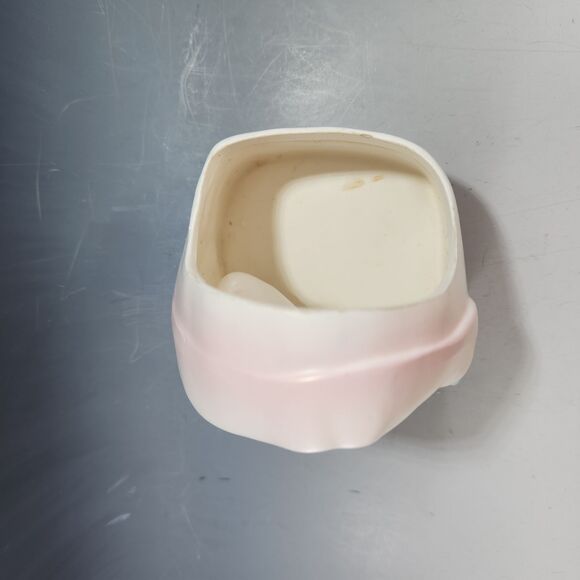 Enesco Baby Head Vase Teddy Bear Pink 1960 Big Eyes Porcelain Planter Kitsch VTG - Picture 6 of 10